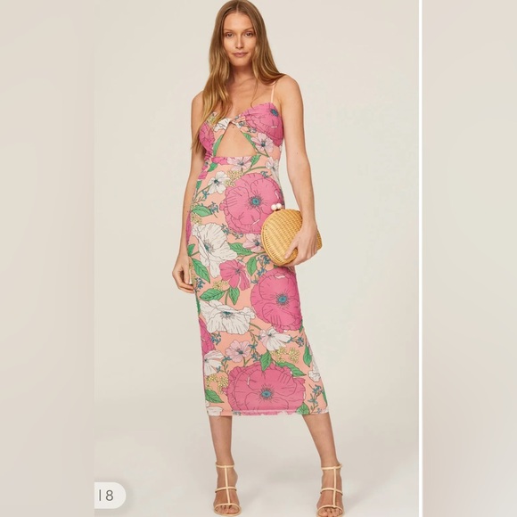 AFRM Simona Mesh Midi Dress - Picture 3 of 9